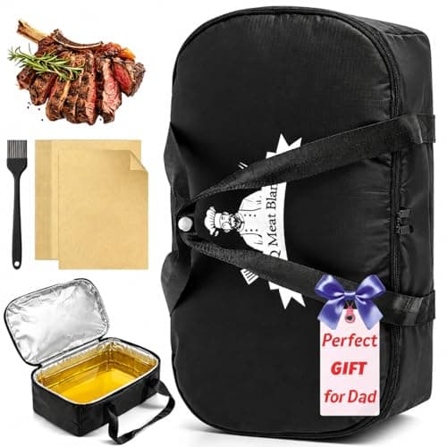 Nicemiya BBQ Blanket for Resting Meat, Insulated Meat Bag, Blanket for Smoker Brisket Pork Shoulder Turkey, Pefect Gift for Grill Lover Birthday Christmas for Men (Black Leak-Proof Vinyl) - Image 1