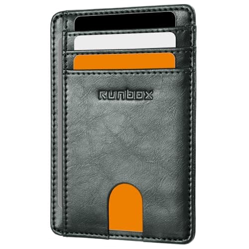 RUNBOX Slim Minimalist Front Pocket RFID Blocking Leather Wallets for Men and Women Card Holder Wallets Gifts for men - Image 1
