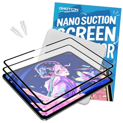 OMOTON PAPERSENSE 2 Pack Detachable Paper Screen Protector for iPad Pro 13 Inch M5/M4 (2025/2024), Reusable Matte PET Film for Drawing & Note-Taking, Anti-Glare, with 2 Pencil Tip Replacements
