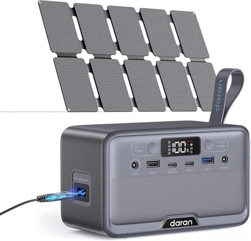 Portable Power Station 100W with 25W Solar Panel LiFePO4 Battery Power Bank with110V AC Outlets Solar Generator Fast Charging for Hurricane Emergency,Outdoor Use,Off-Grid traveling - Image 1