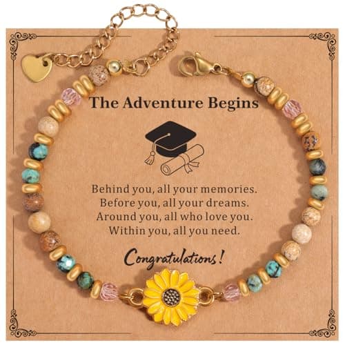 Boiveco Graduation Gifts 2026 for Her Him, Class of 2026 Graduation Bracelets with Unique Cap Gift Box, Inspirational Keepsake for Women Men Middle High School University College Graduates - Image 1