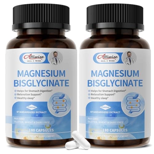 Magnesium Glycinate Capsules, Magnesium Bisglycinate 100% Chelated, Maximum Absorption, Gentle on Stomach, Small Easy to Swallow, Supports Restful Sleep, Muscle, Bone Health - Image 1