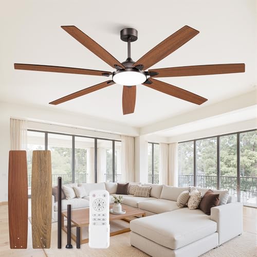 Fanbulous 72 Inch Large Ceiling Fans with Lights,Oil Bronze Modern Ceiling Fan with Quiet DC Motor, 3CCT, Indoor/Outdoor Ceiling Fan with Dual Finish Reversible 7 Blades, Timer for Living Room, Patio - Image 1