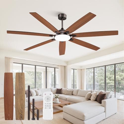 Fanbulous 72 Inch Large Ceiling Fans with Lights,Oil Bronze Modern Ceiling Fan with Quiet DC Motor, 3CCT, Indoor/Outdoor Ceiling Fan with Dual Finish Reversible 7 Blades, Timer for Living Room, Patio - Image 1