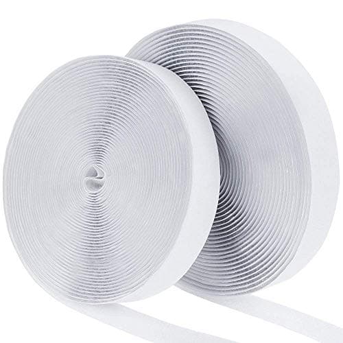 41Ft x 1 Inch Self Adhesive Strips, Heavy Duty Strong Back Sticky Fastening Tape,Nylon Fabric Fastener Mounting Tapes for Sewing, Crafting,DIY- Indoor or Outdoor Use (White)