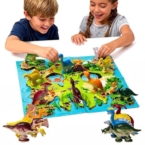 Magnetic Chess Game for Kids Ages 3-8, Silicone Dinosaur Sensory Magnet Games with Map & String, Toddlers Travel Learning & Matching toys Set, Grandkids Stocking Stuffers, Family Party Favors Gifts