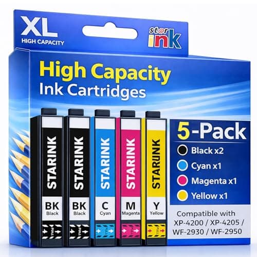 Starink Remanufactured Replacement for Epson 232XL 232 Ink Cartridges Combo Pack Compatible with Epson Workforce WF-2930, WF-2950, Expression XP-4200, XP-4205 Ink Printer, 5 Pack, BKCMY - Image 1