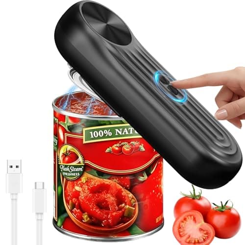 One-Touch Rechargeable Cordless Electric Can Opener, Auto-Stop Smooth-Edge Lid Cutter, Hands-Free Gadget Fits Food, Pet & Soda Cans – for Seniors & Arthritis (Black) - Image 1