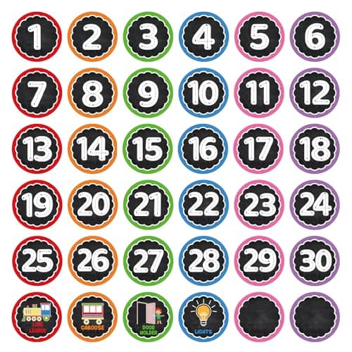 WSICSE Line up Spots for Classroom Floor - 36Pcs Number Stickers Classroom Floor Decals Markers with Writing Arrows for Teacher Back to School Kindergarten Preschool Elementary