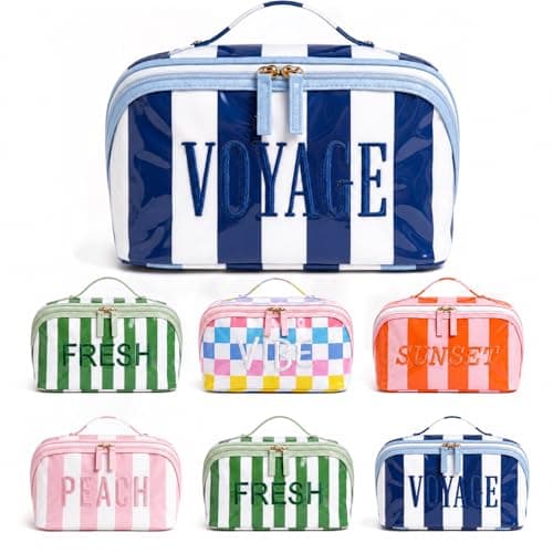 KEQHAULI Personalized Embroidered Makeup Bag, Waterproof Travel Toiletry Bag with Large Capacity, Portable Cosmetic Storage Pouch for Women, Custom Name Wedding Bridesmaid Gift - Image 1