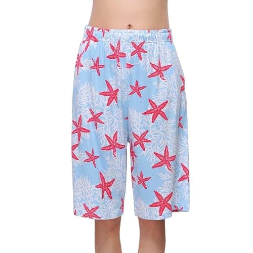 wearbamboo Bamboo Rayon Summer Womens Beach Shorts Soft Elastic Waist Print Lounge Shorts Pajama Pants Women - Image 1