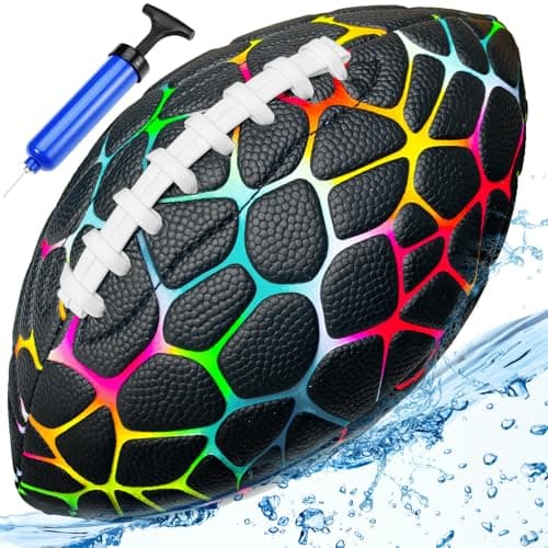 Jasonwell Pool Beach Water Football - Strong Grip Waterproof Football for All-Weather Play Pool Toys Beach Games Outdoor Sports Lake Toy Christmas Birthday Gifts for Kids Boys Teens Adults (BK, No.6)