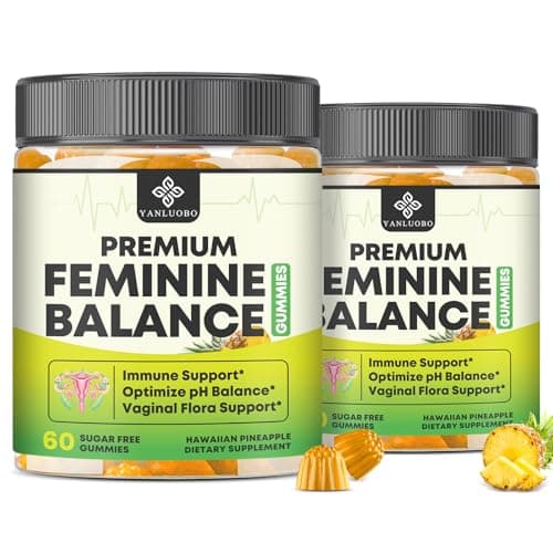 YANLUOBO Feminine Balance Probiotic Gummies - Women's Vaginal Health Support | PH Balance & Odor, Flora, Immune Support | Probiotics for Women, Vegan Pineapple Flavor, 120 Count - Image 1
