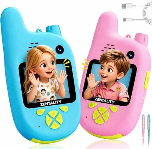 Video Walkie Talkies for Kids, Toys for 3–12 Year, Dual Camera, Rechargeable 2-Way Radio Toy, Send Photos & E-mojis, 1000ft Long Range for Indoor Outdoor, Camping, Hiking, Kids Games - Image 1