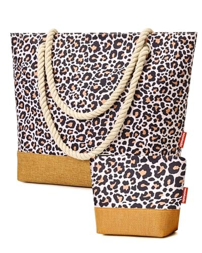 WOOMADA Large Straw Beach Tote - Tote Bag for Towels & Vacation Essentials - Image 1