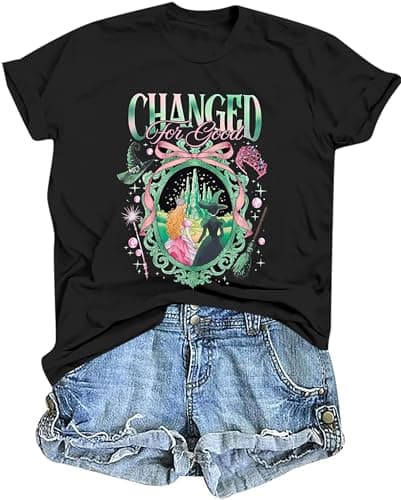 Musical Shirt for Women Witch and Princess T Shirts Musical Movie Fans Tee Graphic Casual Short Sleeve Tops Black-a - Image 1