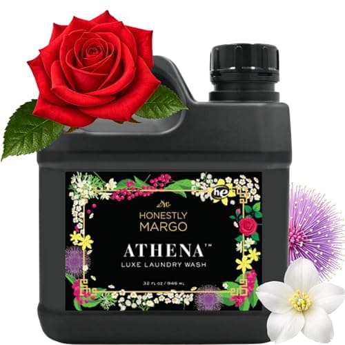 Honestly Margo Athena Luxury Laundry Detergent (32 oz, Pack of 1) – Laundry Detergent Scented with Amber Musk, Pink Pepper Perfume and Rose Perfume | Delicate Laundry Detergent, Liquid Soap, 11 Loads - Image 1