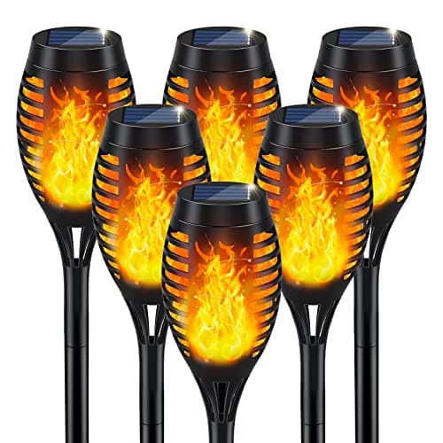IkeeRuic Solar Lights Outdoor, Solar Torch Light with Flickering Flame for Outdoor Decor, Solar Garden Lights, Waterproof Outdoor Lighting, Flame Torches for Outside Patio Pathway Yard Decorations - Image 1