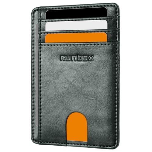RUNBOX Slim Minimalist Front Pocket RFID Blocking Leather Wallets for Men and Women Card Holder Wallets Gifts for men - Image 1