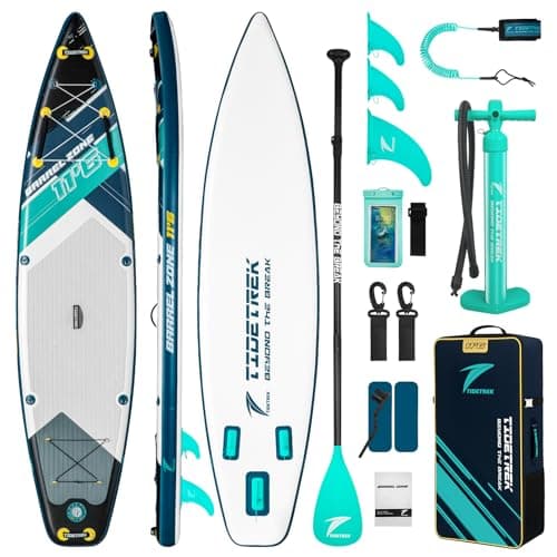 TIDETREK 11'6" Inflatable Stand Up Paddle Boards, Premium SUP Accessories, Non-Slip Comfort Deck for Youth & Adults (Midnight Tide) - Image 1