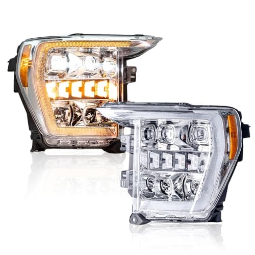 ROVEROLL Projector Led Headlights Assembly Compatible with Ford F150 2021-2023, w/Led Turn Signal, Led DRL, Side Marker, Plug & Play, CREE LED Chips, Passenger and Driver Side, Elegant Style - Image 1