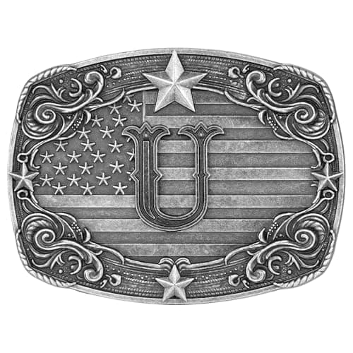 Absbolo Western Belt Buckle Men Initial Letter ABCDJRM to Z Silver Cowboy Belt Buckles for Women