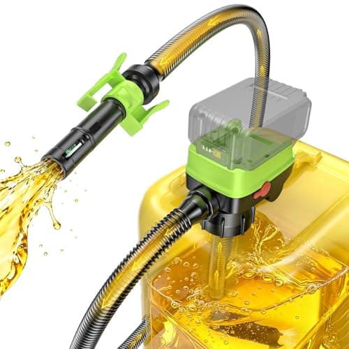 Fuel Transfer Pump with Auto Stop Sensor(3.2 GPM) Compatible with DeWalt DCB20 & Milwaukee M18 Batteries(Not Included), Portable Fuel Pump, 41" Hose Gas Can Pump for Diesel, Gasoline, 3 Tank Adapters - Image 1