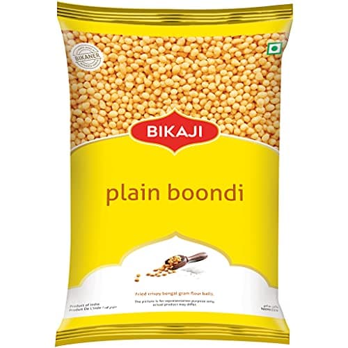 Bikaji Plain Boondi | Authentic Indian Crispy Gram Flour Snack | Tiny Crunchy Boondi Balls | Versatile Namkeen for Raita, Chaat or Munching | Vegetarian | 400g (14.11 oz) - Image 1