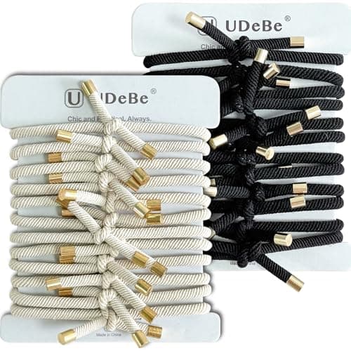 UDeBe Hair SlideProof Knot Hair Tie Bracelets Elastics 24 Counts - Image 1