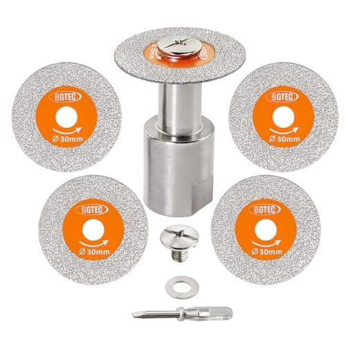 BGTEC Diamond Mini Glass Cutting Saw Blade - 5PCS 1 3/16" (30MM) Tile Cutting Discs with 5/8"-11 Thread Flange for Glass Jade Crystal Wine Bottle Tile - Image 1