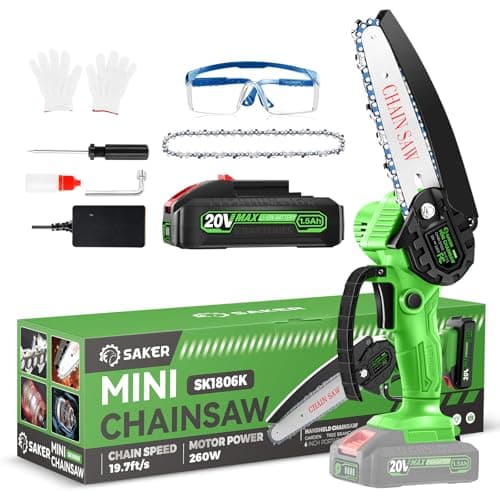 Saker Mini Chainsaw Cordless,6 Inch Chainsaw, Mini Electric Chainsaw Cordless Battery Powered,One-Hand Portable Chain Saw for Tree Trimming, Pruning&Wood Cutting,Gifts for Men Husband - Image 1