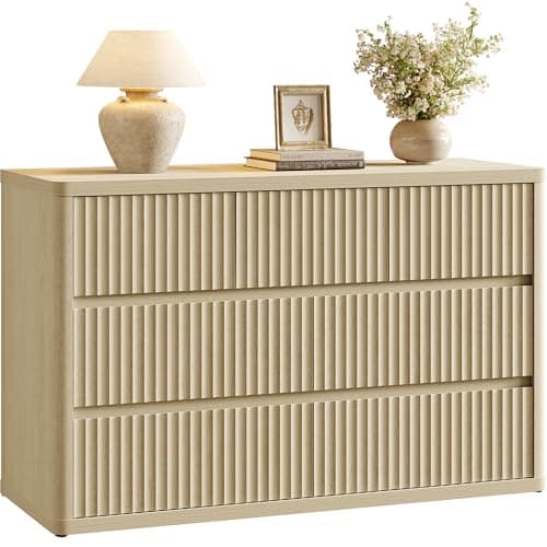 SICOTAS Dresser for Bedroom with 7 Drawers 53.5" Large Fluted Dresser TV Stand Modern Bedroom Dressers & Chests of Drawers Horizontal Wooden Dressers Storage Organizer for Hallway Closet Entryway - Image 1