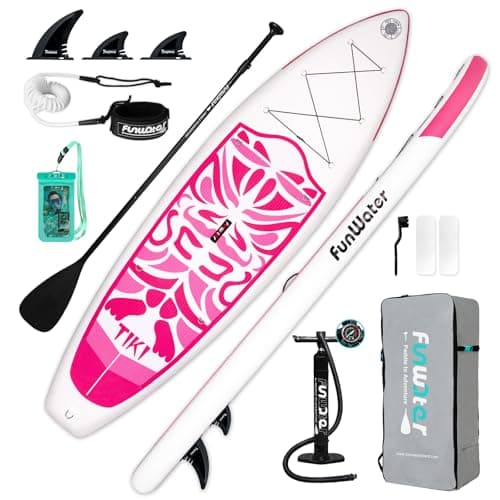 FunWater Inflatable 10'6×33"×6" Ultra-Light SUP for All Skill Levels Everything Included with Stand Up Paddle Board, Adj Paddle, Pump, ISUP Travel Backpack, Leash, Waterproof Bag - Image 1