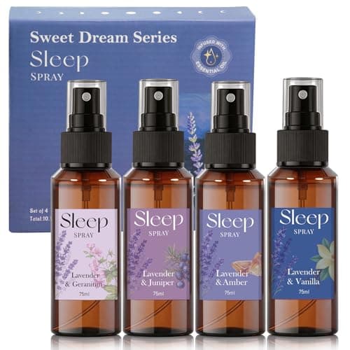 SCENTORINI Sleep Spray, 10.14 oz Calming Lavender Spray for Sleep, Lavender Essential Oil, 4 Pack Relaxing Aromatherapy Pillow Mist for Bedding Fabric, Room Spray Air Freshener - Image 1
