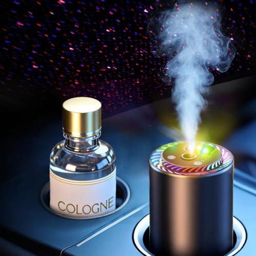 Smart Car Air Freshener with Star Light & 50ml Diffusers Oil Refills, Auto On/Off Aroma Diffuser, 3 Adjustable Mist Modes Rechargeable Aromatizante para Carro - Car Diffuser(Cologne) - Image 1