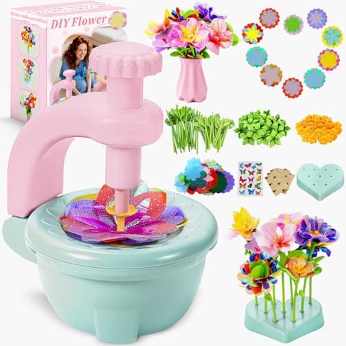 Loshuer Fabric Flower Bouquets Toys, Flower Making Kit for Kids Ages 3+, DIY Arts and Crafts Activity for Preschool Toddlers, Screen-Free Craft Gifts for Girls, Home Classroom Craft Play - Image 1