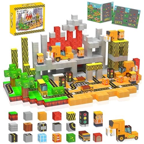 138PCS Magnetic Blocks - Magnetic Building Blocks Magnet Block Cubes Construction Set, STEM Montessori Sensory Stacking Toys for Kids Boys Girls Ages 3 4 5 6 7 8-12 Holiday Christmas Birthday Gifts - Image 1