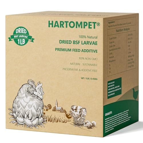 HARTOMPET 1LB Non-GMO Dried Black Soldier Fly Larvae for Chickens, Superior Calcium Boost, Better Than Dried Mealworms, Poultry Feed Ideal for Molting & Laying Hens, Wild Birds, Ducks | Top Grade BSF - Image 1