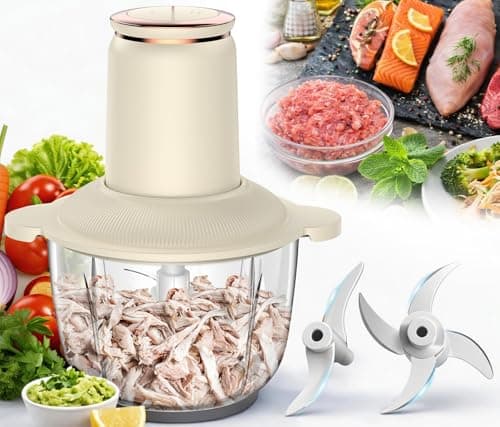 Food Processors 300W Electric Chicken Shredder Meat Grinder with Dual Blades and Full Copper Motor, 2L Food Chopper for Meat/Cooked Chicken Breast/Fish/Vegetable/Baby Food/Pet Food(Large) - Image 1