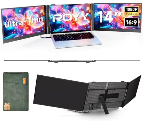 14" Laptop Screen Extender, 0.18" Ultra-Thin Laptop Monitor, Stable Damping Stand with 90° Rotation, 180° Rotation Dual Screen, Extra Compatible with Windows/Mac/Android/Switch/PS Fits 13"-17" Laptops - Image 1