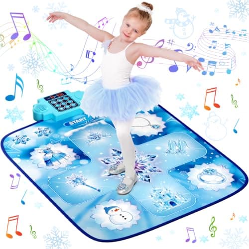 LZFYMXOK Dance Mat for Girls–Electronic Dance Game Toy Pad with 8 Challenge Levels, 3 Modes & LED Score Display, Frozen Toys for Girls Rhythm Step Play Mat, 2026 Birthday Gifts for Ages 3-12 - Image 1