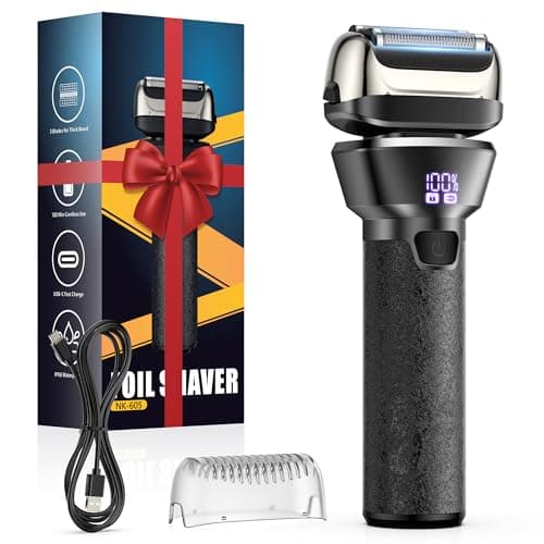 Electric Foil Shavers for Men Electric Razor with 4D Flex Floating Heads,Rechargeable Beard Trimmer with LED Display,Cordless Face Shaver for Travel,IPX6 Waterproof Wet Dry Face Razor,USB Type C - Image 1