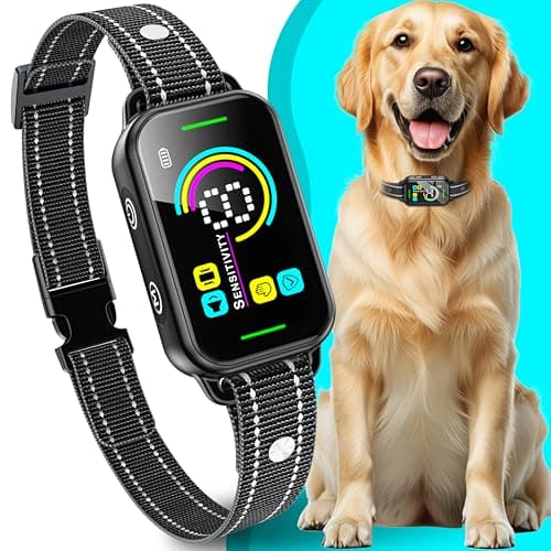 Dog Bark Collar for Large Medium Small Dogs - Smart AI 1S Stop Barking, Anti Barking Device & Dog Training Collar with Beep, Vibration & 8-Level Sensitivity, IP67 Waterproof, USB-C Fast Charge - Black - Image 1
