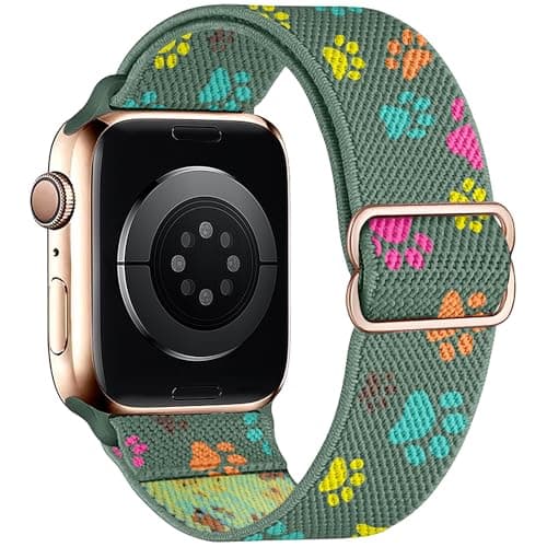 XynkoreX Paw Stretchy Bands Compatible with Apple Watch Band 40mm 41mm 38mm 46mm 44mm 45mm 42mm 49mm Women Men, Water-Resistant Solo Loop Elastic Sport Straps for iWatch Series 11 10 9 8 7 6 5 4 3 SE Ultra (Cactus Paw, 42MM(Series 3)/44MM/45MM/46MM/49MM) - Image 1