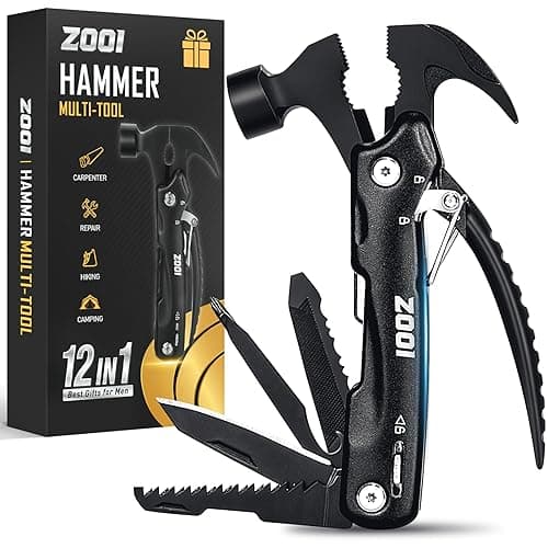 ZOOI Fathers Day Dad Gifts From Daughter Wife Son, Gifts for Men, 12 in 1 Hammer Multitool Camping Accessories, Mens Gifts for Grandpa, Fathers Day Mens Gifts for husband Dad, Tools Gadgets - Image 1