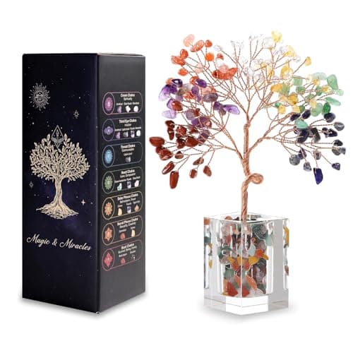 Crystal Tree of Life 7 Chakra Healing Crystal Trees Healing Stones for Office Desk Decor Home Living Room Decorations, Handmade Creative Good Luck Meditation Birthday Gifts for Women, Mom, Daughter - Image 1