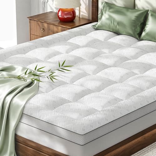 Qocismile Twin Mattress Topper 3 Inch,Pillow Top Mattress Topper Bamboo Rayon Cover,Breathable Mattress Pad,21" Deep Pocket,Soft Twin Size Shredded Memory Foam Mattress Bed Topper Pressure Relief - Image 1