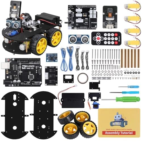 ELEGOO UNO R3 Smart Robot Car Kit V4 for Arduino Robotics for Kids Ages 8-12 12-16 STEM Science Kits Coding Gifts for 8 9 10 11 12 13 14 15 16 Year Old Boys Girls Teens Cool Engineering Building Toys - Image 1