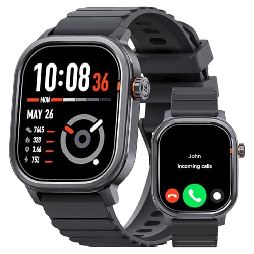KOSPET Pulse Smart Watches for Men, Bluetooth Call/Answer, 25 Days Battery Life, 1.96 inch AMOLED, 24/7 Heart Rate & Sleep Monitoring, Compatible for Android & iOS, for Men - Image 1