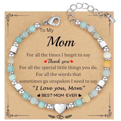 Btysun Mom Gifts, Gifts for Mom Bracelet Moms Gift Stocking Stuffers for Women Nature Stone Beaded Bracelets Birthday Gift for Her - Image 1